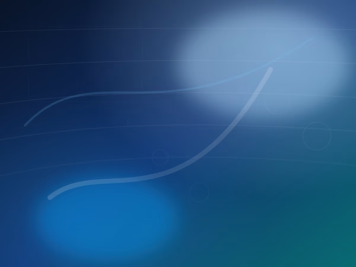 Abstrakte 3D-Brücke mit Energiefluss als visuelle Metapher für Zusammenarbeit und Übergabe.